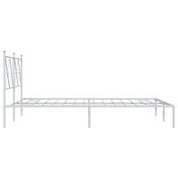 Bedframe met hoofdbord metaal wit 135x190 cm - thumbnail