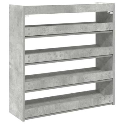VidaXL Schoenenrek 80x25x81 cm bewerkt hout betongrijs VidaXL Schoenenrek 80x25x81 cm bewerkt hout betongrijs