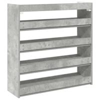 VidaXL Schoenenrek 80x25x81 cm bewerkt hout betongrijs - thumbnail