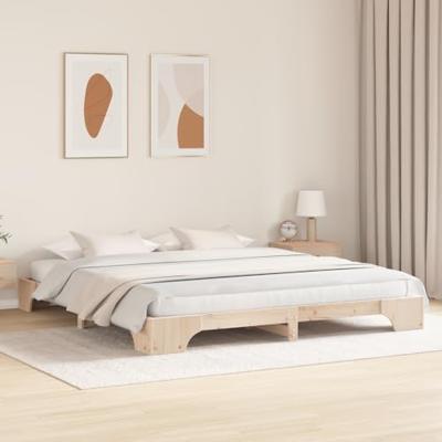 Bedframe Naturel 200 x 200 cm Massief grenenhout