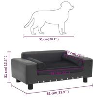 Hondenbank 81x43x31 cm pluche en kunstleer donkergrijs - thumbnail