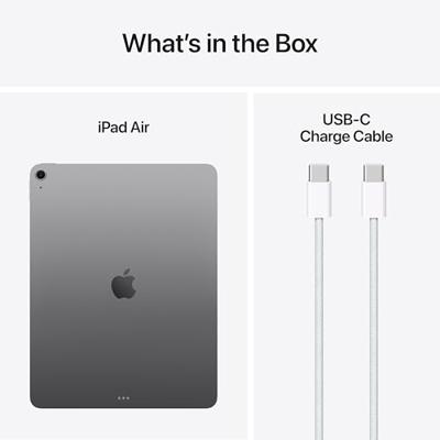 Apple iPad Air 13-inch met M3 chip: Liquid Retina-display, 512 GB, 12 MP camera aan de voor- en achterkant, wifi 6E, gemaakt voor Apple Intelligence, Touch ID, batterij voor een hele dag – Spacegrijs