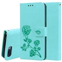 Rose reliëf horizontale Flip PU lederen case voor Huawei Honor 10 lite met houder & kaartsleuven & portemonnee (groen) - thumbnail