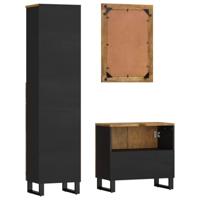 3-delige Badkamermeubelset massief mangohout - thumbnail