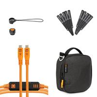 Tether Tools Starter Tethering Kit, Optima 10G, 15&apos; (4.6m), straight orange - thumbnail