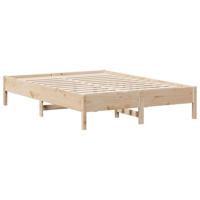 Bed met boekenkast zonder matras massief grenenhout 140x190 cm - thumbnail
