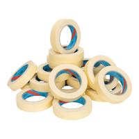 Maskingtape (nar) 58 gram/m2 25 mm x 50 meter geel-beige | 12 stuks - thumbnail