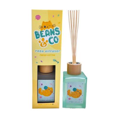 Beans & Co Katten Fris Katoen 100ml Geurstokjes Huisparfum