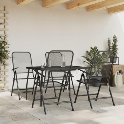5-delige Tuinset metaalgaas antracietkleurig