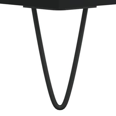 Platenkast 84,5x38x89 cm bewerkt hout zwart - thumbnail
