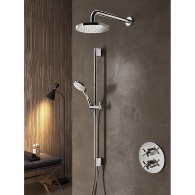 Hotbath Get Together IBS3AGN inbouwdouche met 30cm plafondbuis, 30cm hoofddouche en glijstang geborsteld nikkel