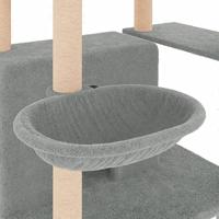 Kattenmeubel met sisal krabpalen 166 cm lichtgrijs - thumbnail