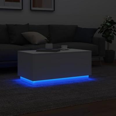 Salontafel met LED-verlichting 90x50x40 cm wit Salontafel met LED-verlichting 90x50x40 cm wit