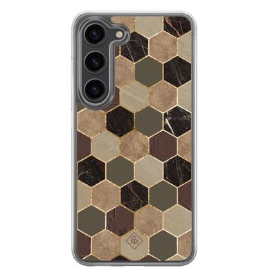 Samsung Galaxy S23 Plus hybride hoesje - Kubus groen bruin Samsung Galaxy S23 Plus hybride hoesje - Kubus groen bruin