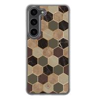Samsung Galaxy S23 Plus hybride hoesje - Kubus groen bruin - thumbnail