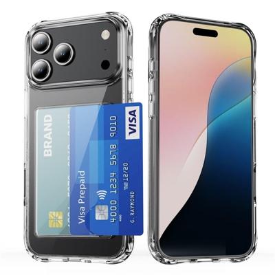 Lunso iPhone 17 Pro Max TPU Backcover hoesje met kaarthouder - Transparant