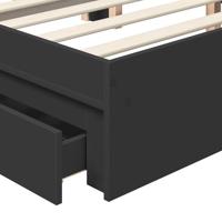 Bedframe met lade met opslag Zwart 200 x 200 cm Bewerkt hout - thumbnail