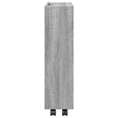 Opbergtrolley smal 3-laags bewerkt hout grijs sonoma eiken