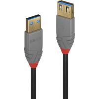 LINDY 36761 USB-kabel USB 3.2 Gen1 USB-A stekker, USB-A bus 1.00 m Zwart - thumbnail