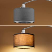 Booglamp, retro lamp, vloerlamp, Edelstaal, gebogen vloerlamp met lampenkap , verstelbaar - thumbnail