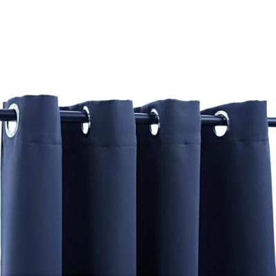 VidaXL Gordijn verduisterend met metalen ringen 2 st 140x175 cm blauw