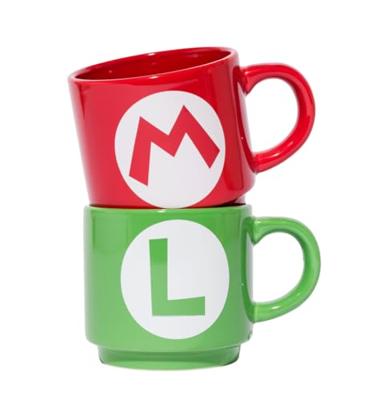 Super Mario Mug - Stackable Mug Set (Mario & Luigi) Super Mario Mug - Stackable Mug Set (Mario & Luigi)