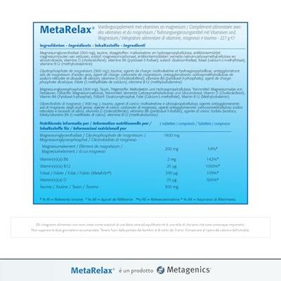 Metagenics MetaRelax Voedingssupplement Stress En Vermoeidheid 180 Tabletten