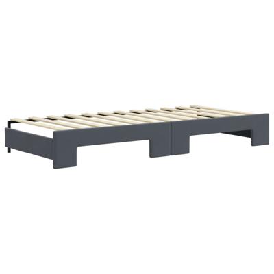 Slaapbank onderschuifbed en lades 90x190 cm fluweel donkergrijs