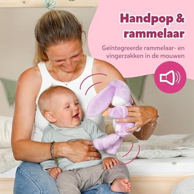 BABY BORN - Zachte konijnenpop met oortjes en vingerzakjes - 26 cm - Pasgeboren