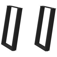 Eettafelpoten 2 st U-vormig 60x(72-73) cm staal zwart - thumbnail