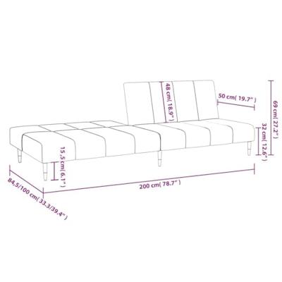 Slaapbank 2-zits fluweel crmekleurig Slaapbank 2-zits fluweel crmekleurig
