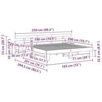 Bedframe met lade Bruin 180 x 200 cm Massief hout - thumbnail