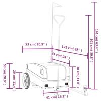 Fietstrailer 30 kg ijzer zwart en geel - thumbnail