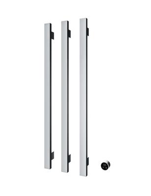 Hotbath &MORE set van 3 rails RASV135 SQUARE135 cm met separate schakelaar en inbouw element Chroom (RASV135-3CR)