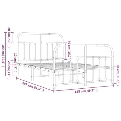 Bedframe met hoofd- en voeteneinde metaal wit 120x200 cm - thumbnail