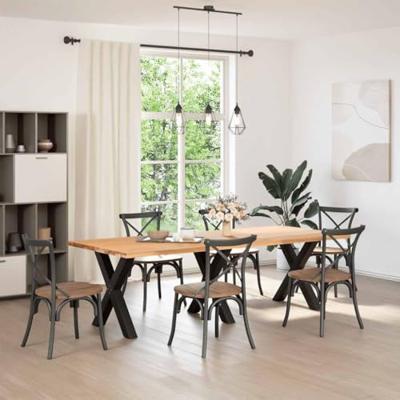 Eettafelpoten 3 st X-vormig 70x(72-73) cm staal zwart