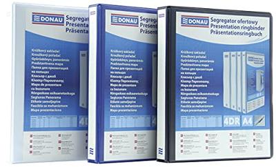 DONAU personaliseerbare ringmap, PP, ft A4, 4 D-ringen van 20 mm, zwart DONAU personaliseerbare ringmap, PP, ft A4, 4 D-ringen van 20 mm, zwart