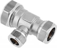 Bonfix knelkoppeling - T-stuk verlopend - 28mm x 15mm x 22mm - Vertint Messing - thumbnail