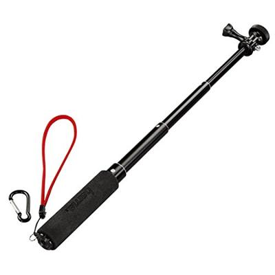 Hama Selfiestick 2-in-1, GoPro-aansluiting en ¼-inch schroefdraad (voor camera's, GoPro-ActionCams en smartphones met houder) uittrekbaar tot 47 cm, zwart