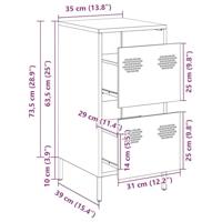 Dressoir 35x39x73,5 cm koudgewalst staal antracietkleurig - thumbnail