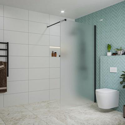 Fortifura Galeria inloopdouche - 110x200cm - mat glas - wandarm - mat zwart SW915251/SW797905