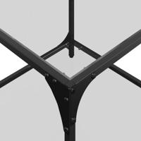 Salontafels 2 st met transparant glazen blad 50x50x40 cm staal - thumbnail