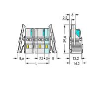 WAGO 721-212/037-000 Female behuizing (kabel) 721 Totaal aantal polen: 12 Rastermaat: 7.50 mm Inhoud: 10 stuk(s) - thumbnail