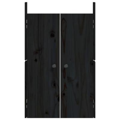 VidaXL Kastdeurtjes voor buitenkeuken 50x9x82 cm grenenhout zwart