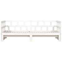 Slaapbank met onderschuifbed 90x190 cm massief grenenhout wit - thumbnail
