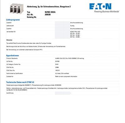 Eaton NZM2-XKSA Afdekking 1 stuk(s)