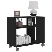 Bijzettafel 70x35x55 cm bewerkt hout zwart - thumbnail