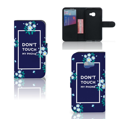 Samsung Galaxy Xcover 4 | Xcover 4s Portemonnee Hoesje Flowers Blue DTMP Samsung Galaxy Xcover 4 | Xcover 4s Portemonnee Hoesje Flowers Blue DTMP