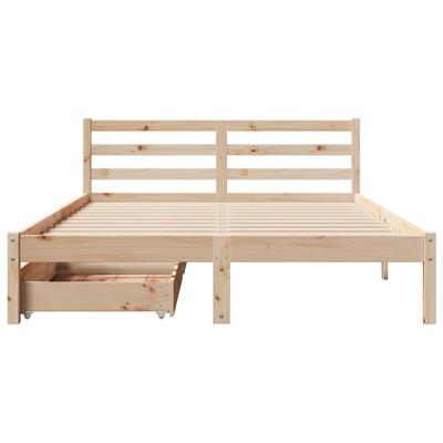 Bedframe zonder matras massief grenenhout 140x190 cm