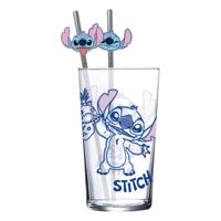 Lilo & Stitch Glass Tumbler with Straws Stitch 485 ml - thumbnail